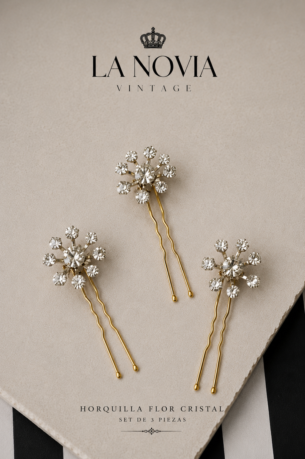 Set de Horquillas Flor Cristal